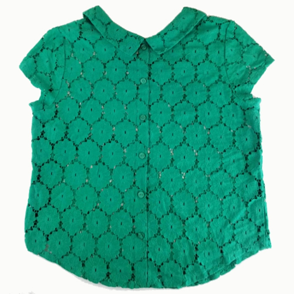 Lace Cap sleeve Peter Pan Collar Top